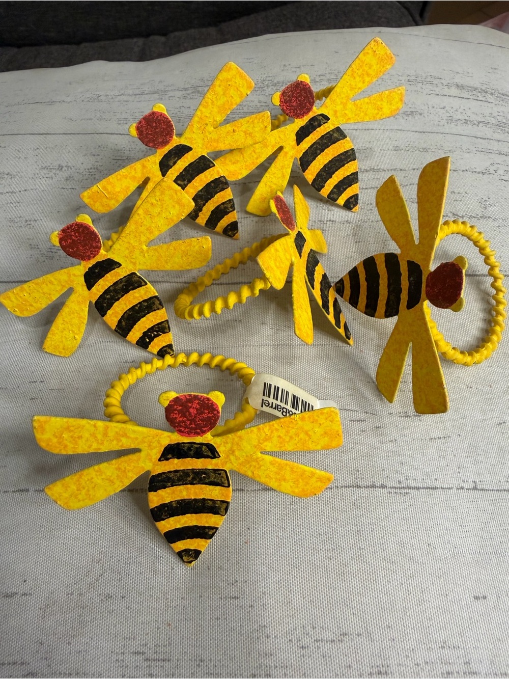 Yellow & Black Bee Napkin Holders - Set of 6